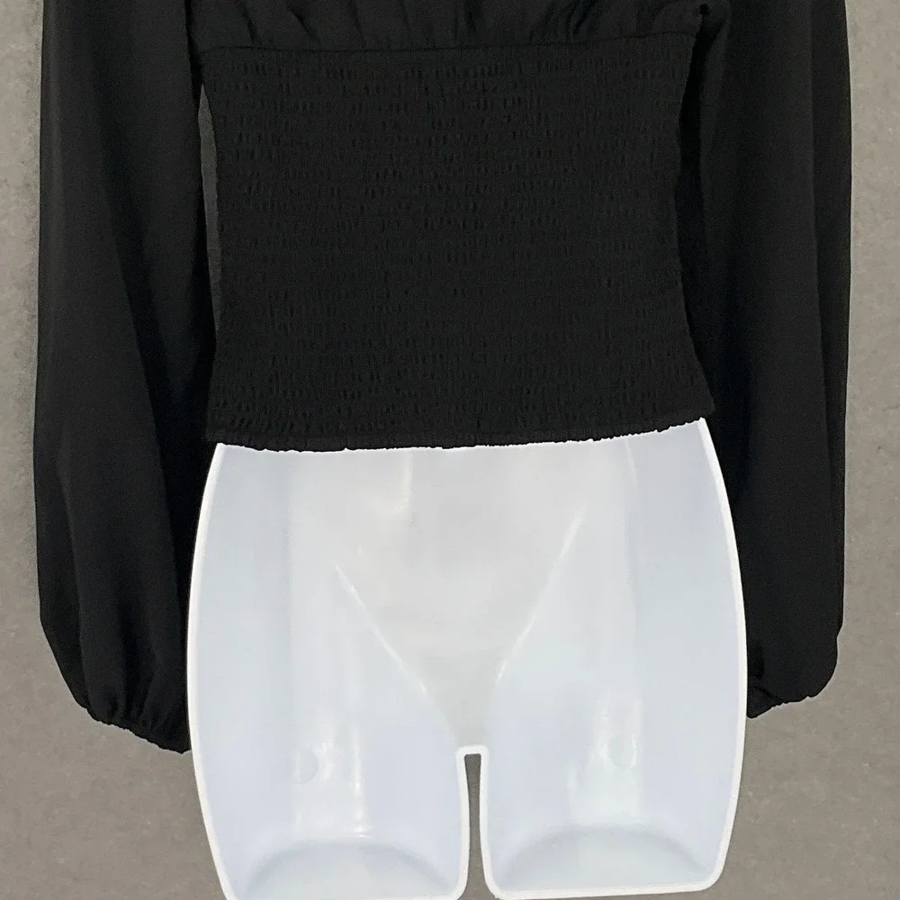 Abercrombie & Fitch Womens Top‎ Small Black Babydoll Sweetheart Neck Whimsigoth
